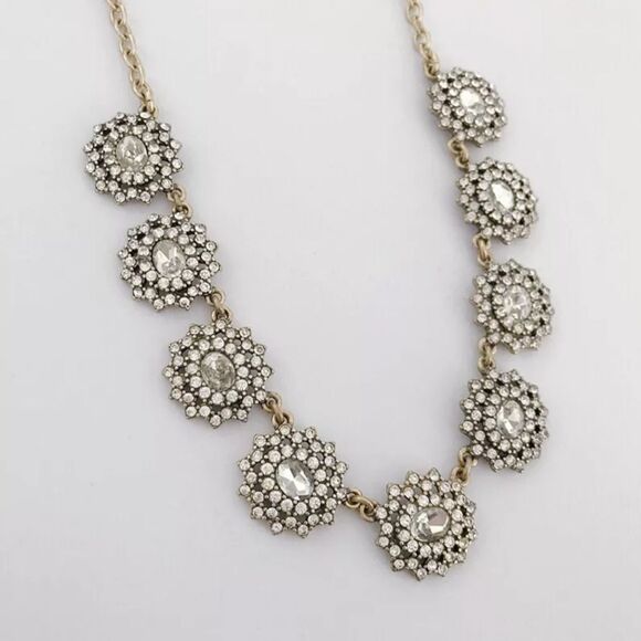 J.CREW GOLD TONE CUT CRYSTAL 15"-18" NECKLACE NWOT - Picture 2 of 2